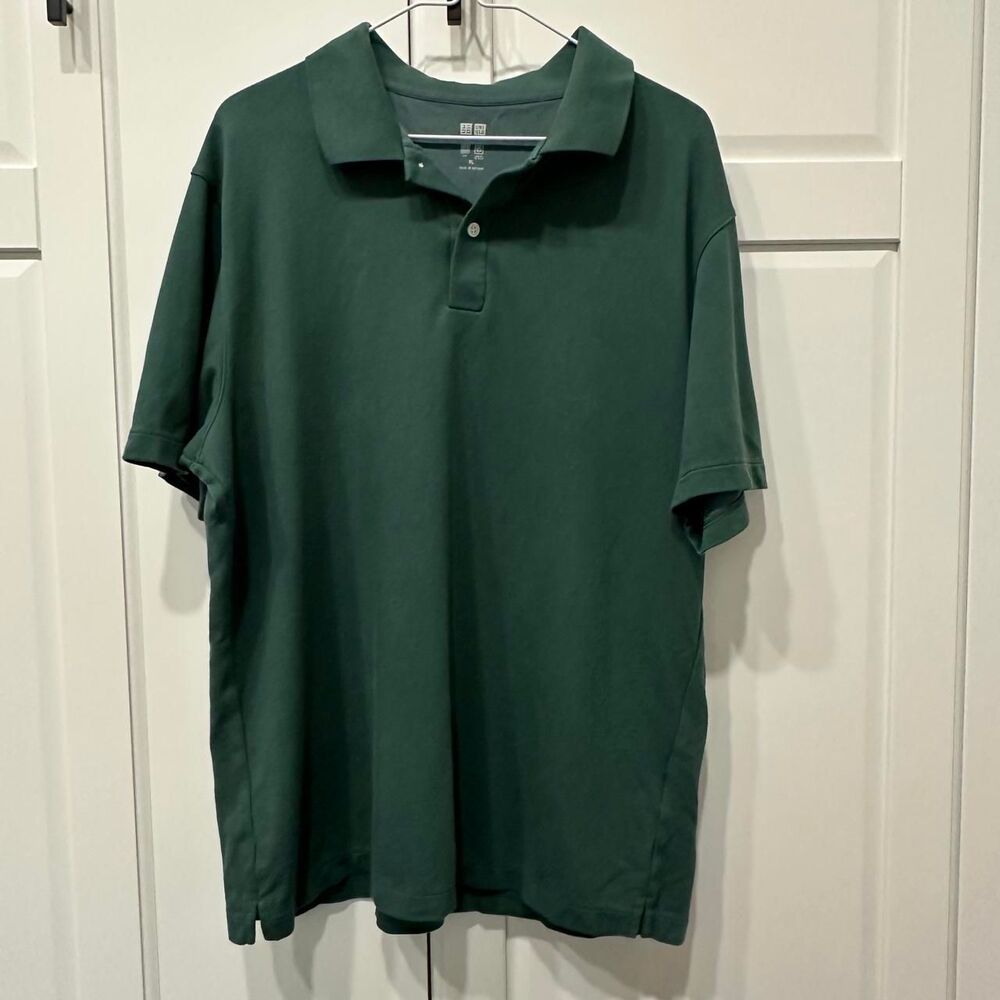 Uniqlo Men's Green Polo-shirt, Xl